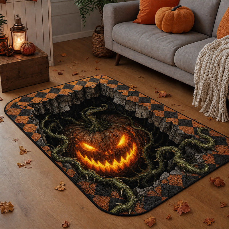 3D Halloween horror carpet optical illusion rug - Trendora