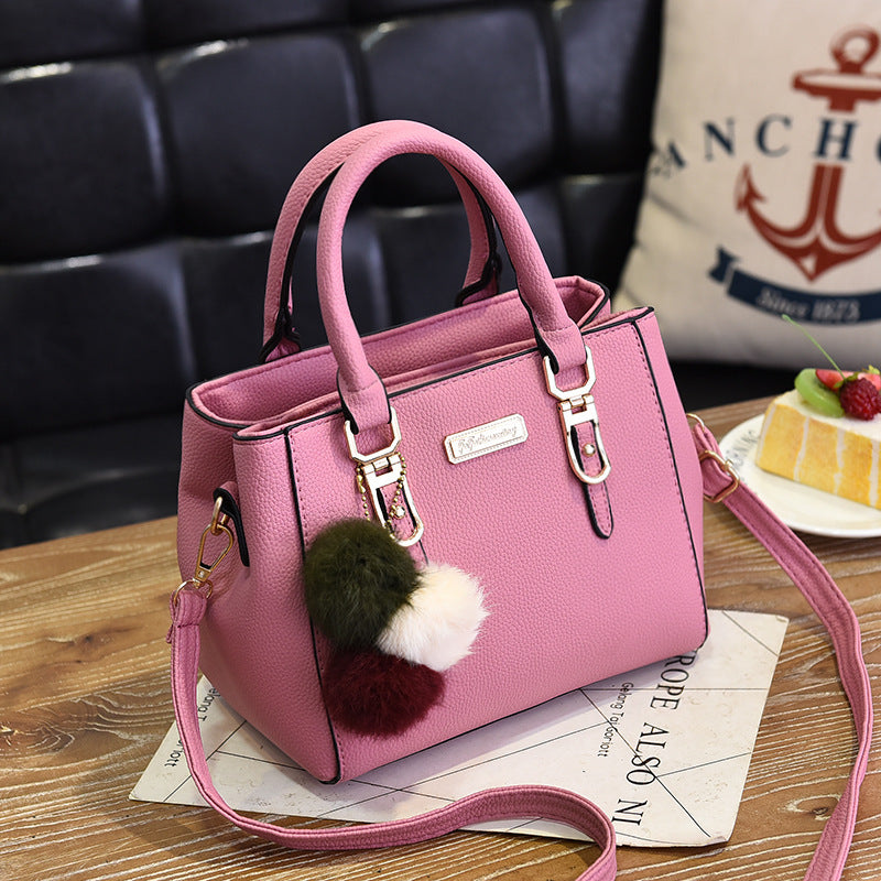 Fashion Double Layer Fur Accent Shoulder Bag