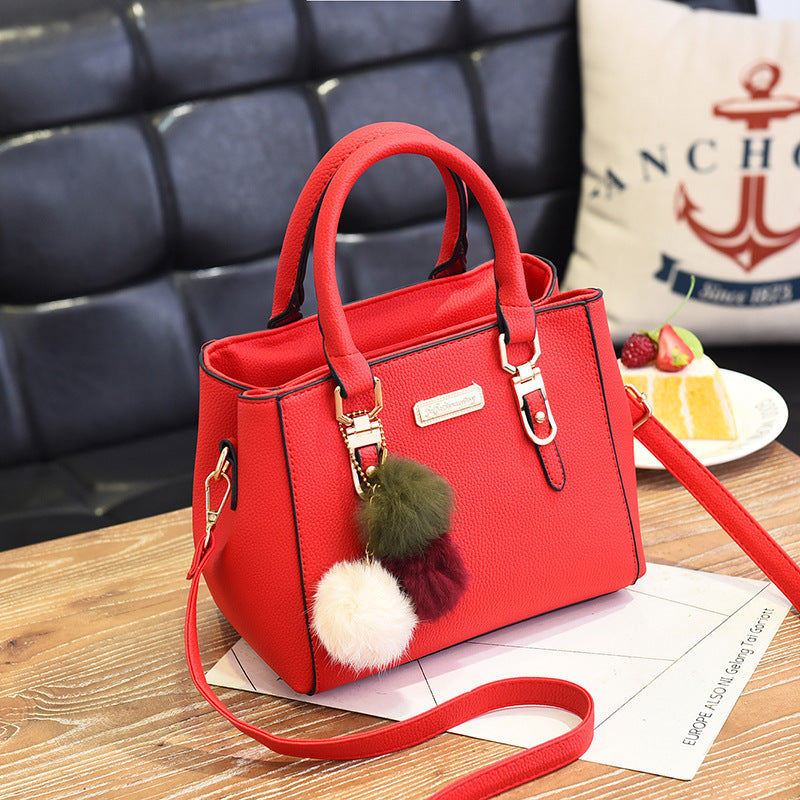 Fashion Double Layer Fur Accent Shoulder Bag