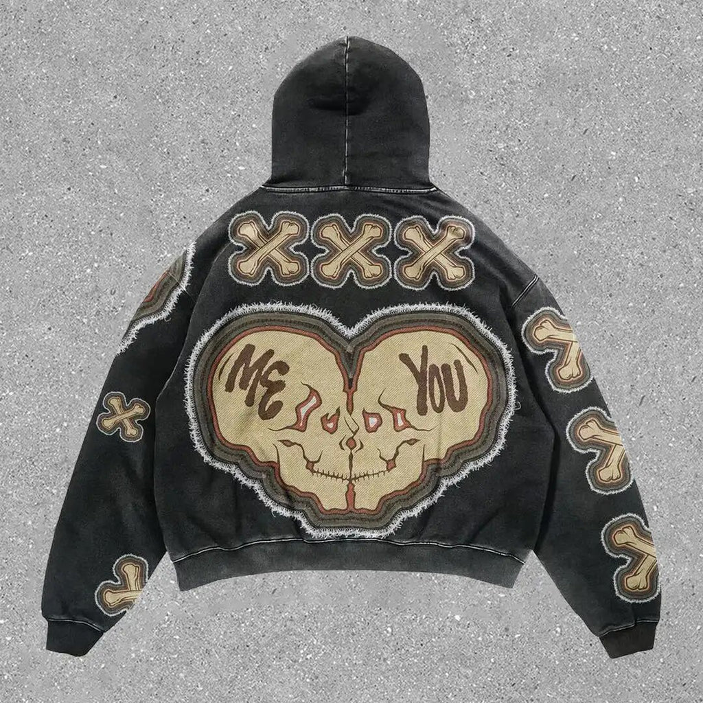 Skull Print Harajuku Hoodie
